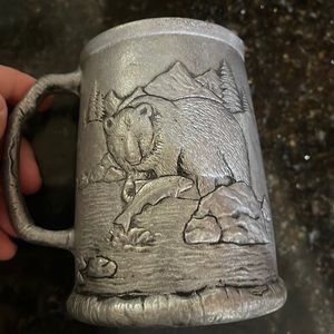 Pewter Wildlife lodge Bear Moose Mug Beer Outdoor Camping new great gift holiday